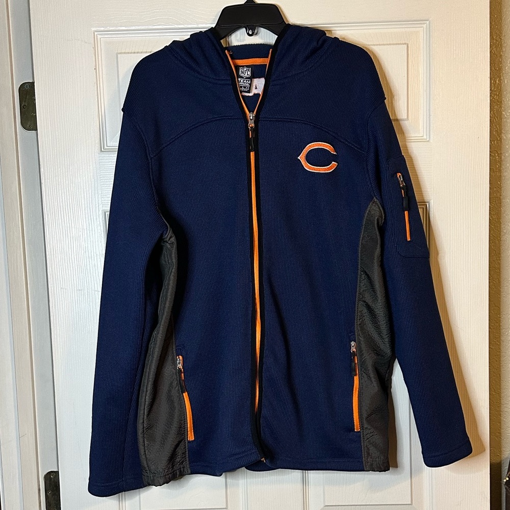 🏈Chicago Bears Men’s NFL Team Apparel Embroidered Hooded Fleece Jacket. Size L.